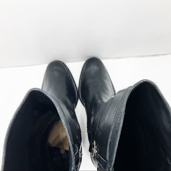 {Vera Wang Lavender} Black Leather Moto Boots - Picture 9 of 16